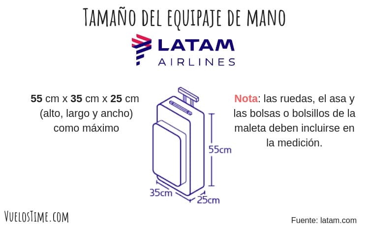 tamaño equipaje de mano latam airlines